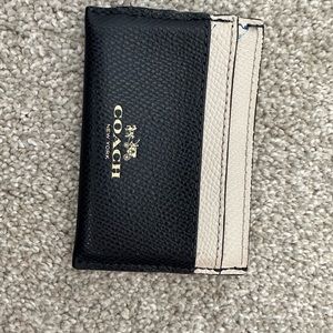 Coach Black and Cream Card Case